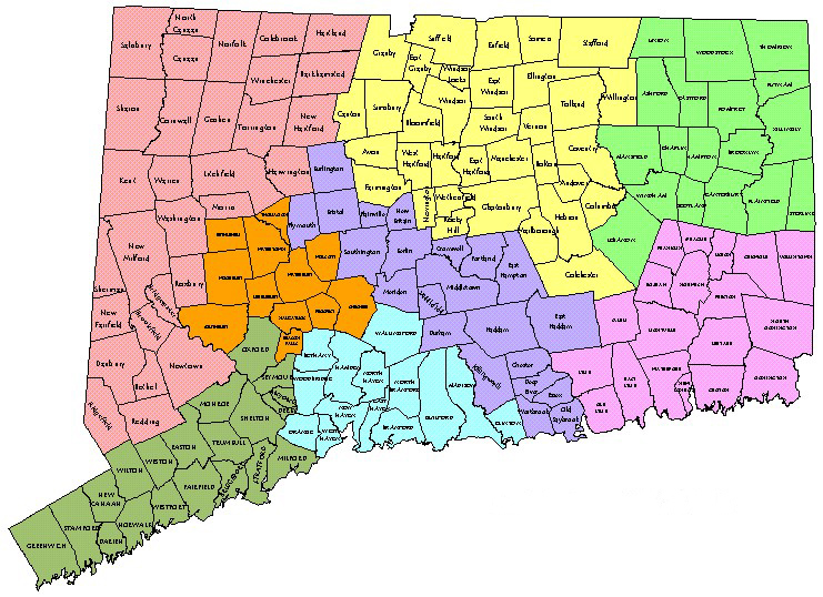 State Of Ct Map With Towns Printable Map Images